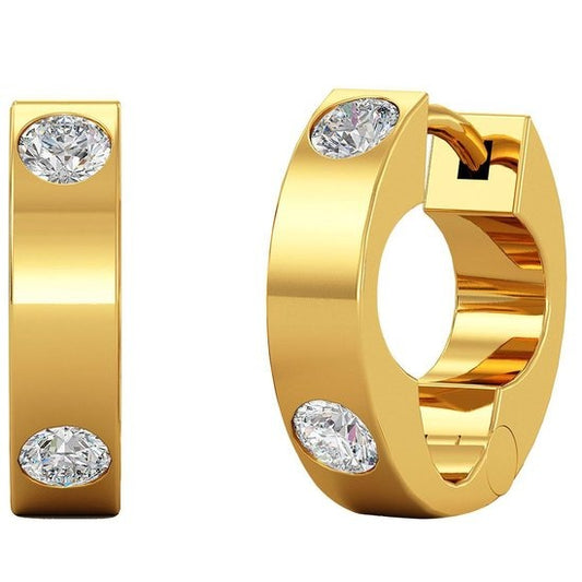 Yolora Dames Oorbellen met Kalpa Camaka Kristallen - Goudkleurig - 18K Geelgoud Verguld - Vrouwen Oorringen Goud - Sieraden - Luxe Giftbox - Geschenkdoos - Cadeau doos - Exclusieve Geschenkverpakking - Mooie Cadeauverpakking