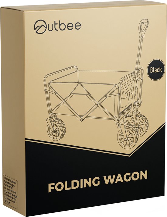 Outbee Bolderkar - Bolderkar Opvouwbaar - Bolderwagen - 100kg Draagvermogen - 100Liter Inhoud - Zwart