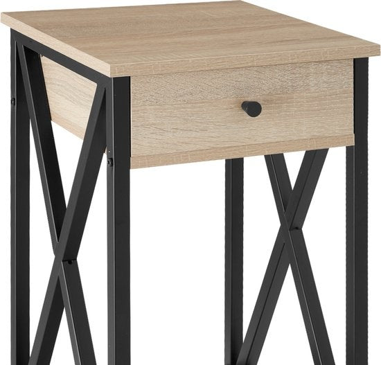 tectake® - Bijzettafel Dayton - industrieel - lichtbruin -35 x 35 x 70,5 cm - 404452