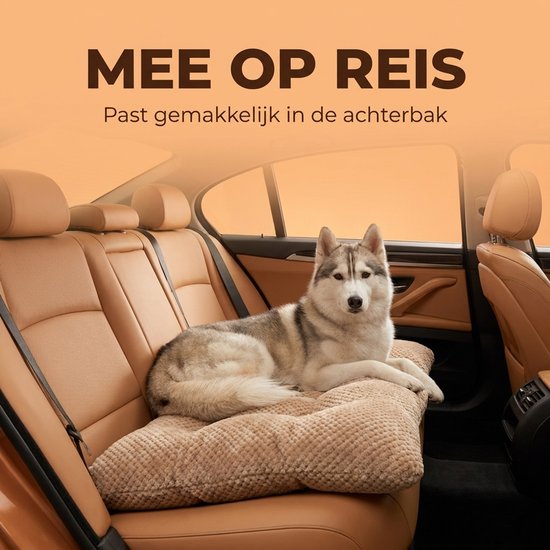 Hondenkussen 100 x 70 cm - XXL Benchkussen - Bruin Hondenbed - Groot Dierenkussen - Luxe Hondenmat