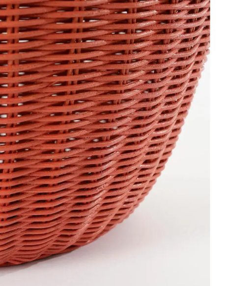 Mica Decorations Opbergmanden Appelvorm Set van 2 - Rood/Groen - Ø30 x H48 cm en Ø15 x H25 cm - Rotan