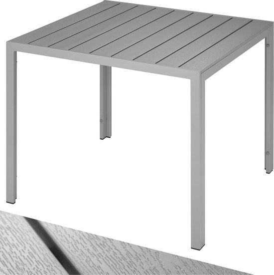 tectake® - Tuintafel Maren - Vierkant 90x90x74,5cm - grijs - 402955
