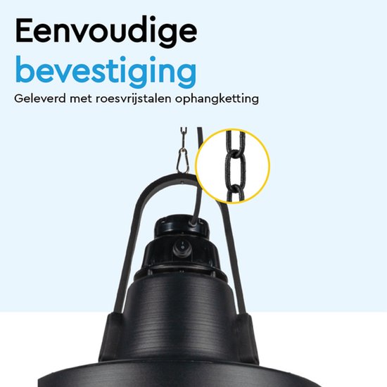 BRASQ Retro Elektrische Terrasverwarmer hangend – 3 warmtestanden – met afstandsbediening – IP24 -Spatwaterdicht - Voor binnen en buiten – 2000 W
