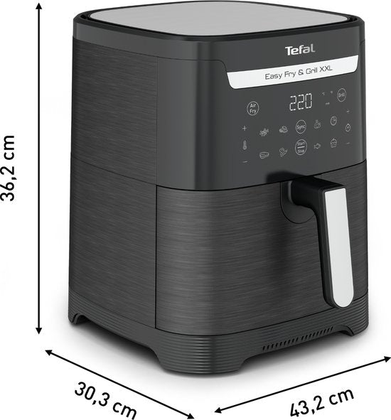 Tefal Easy Fry & Grill XXL EY8018 - 2-in-1 Airfryer & Grill - 6.5L - FlexCook - 8 Programma's - Zwart - Voor 8 Personen