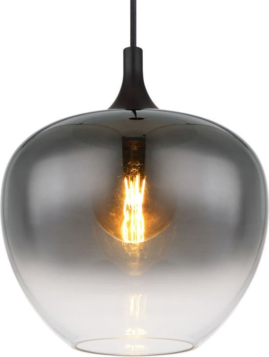 Globo Hanglamp Maxy – Zwart – Smoke Glas – Ø29 cm – E27 Fitting – Verstelbaar & Dimbaar  Productbeschrijving