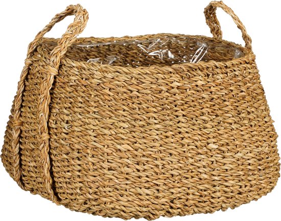 Mica Decorations Plantenmand - Set van 3 - H25 x Ø35 cm - Bruin