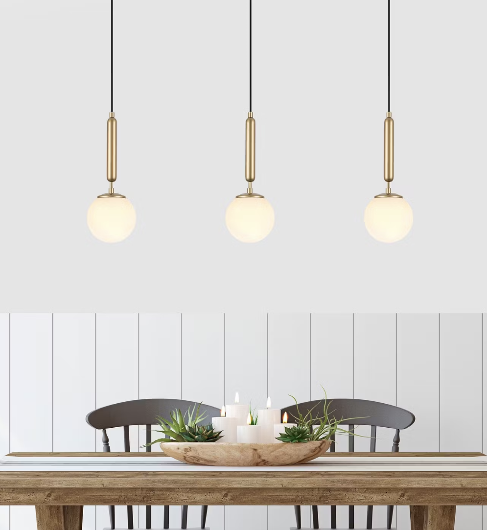 Opviq Fulgor Hanglamp – Metaal & Glas – E14 – 15 x 15 x 49 cm – Verstelbaar tot 139 cm – Binnenverlichting