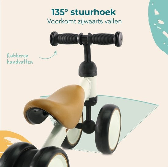 LifeGoods - TurboToddler Loopfiets - Vanaf 1 jaar - Kinderstep - Crème