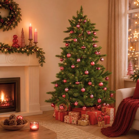 Triumph Tree Wyoming Kerstboom Serie - Kerstversiering voor in Huis met Volle Dennentakjes - Kunstboom met Realistische PVC Hardneedle Naalden - Groene Spar - H230 x Ø165 cm