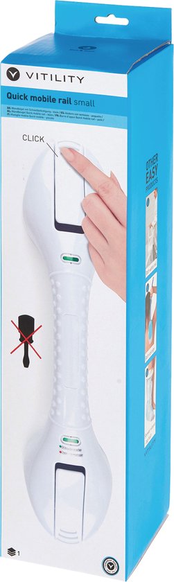 VITILITY Quick Mobile Rail - Wandbeugel - Zuignappen - Toiletbeugel - Wandbeugel badkamer - Handgreep douche