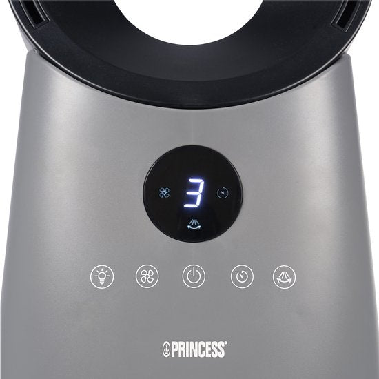 Princess Bladloze Torenventilator - 60 W – Krachtige & Stille Bladeless Fan met Afstandsbediening, Timer & LED‑Display – 75° Oscillatie – 3 Snelheden – 351582
