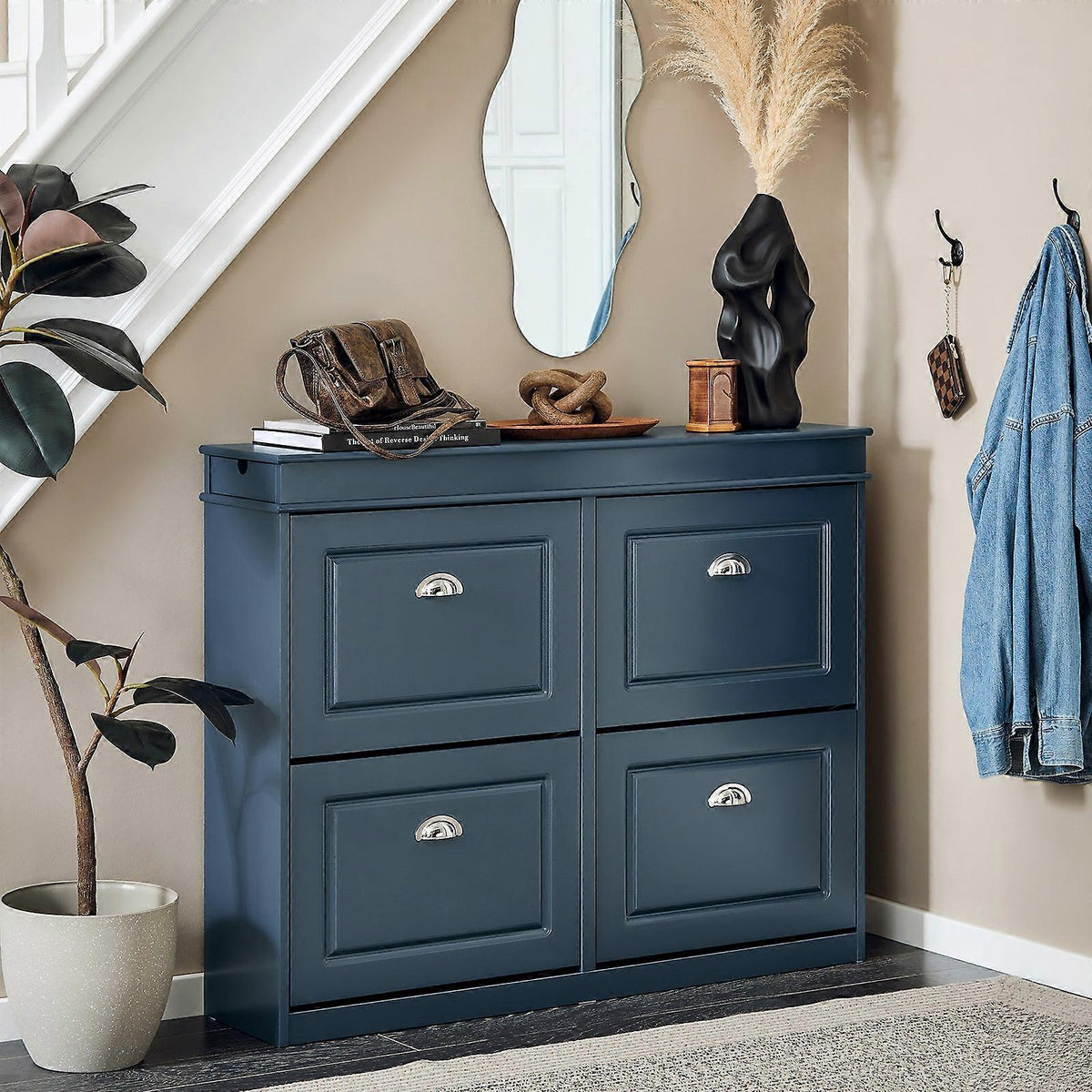 Sobuy schoenenkast - Blauw - 104x24x83 cm