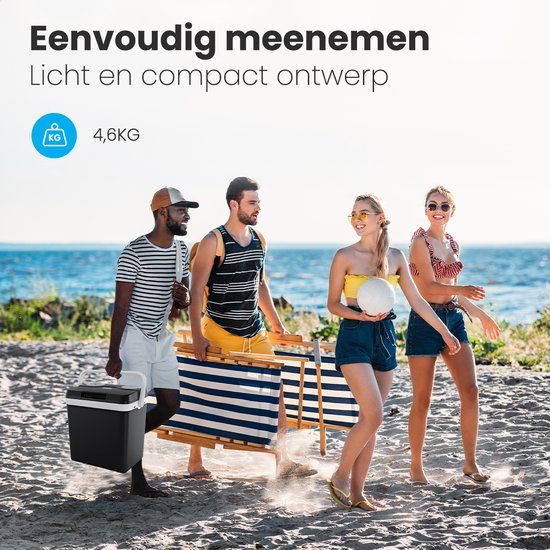 Auronic Koelbox Elektrisch 12V en 230 volt - 25L - Camping Koelkast - Auto - Koelen en Verwarmen - Frigobox - Zwart