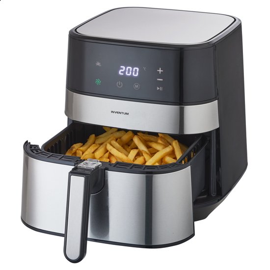 Inventum GF500HLD - Airfryer - Hetelucht friteuse - 5 liter - 80 tot 200 graden - PFAS vrij - 1700 watt - Zwart/Zilver - Beste Koop Maart 2025