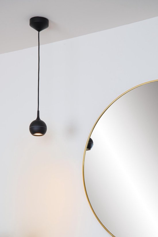 Lucide FAVORI - Hanglamp Badkamer - 1xGU10 - IP44 - Zwart