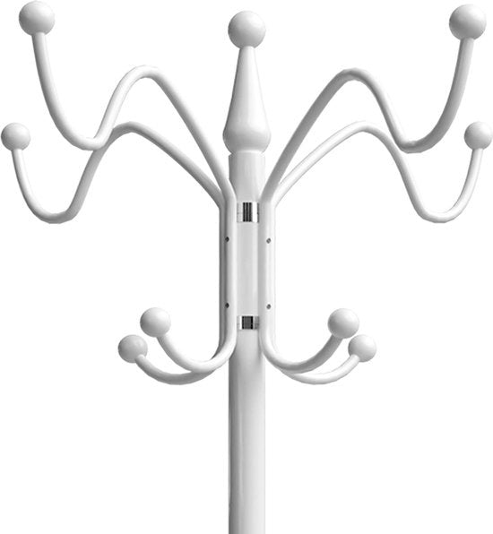 Casaria Kapstok - Staand 14 haken Draaibaar 37x37x175cm - Wit