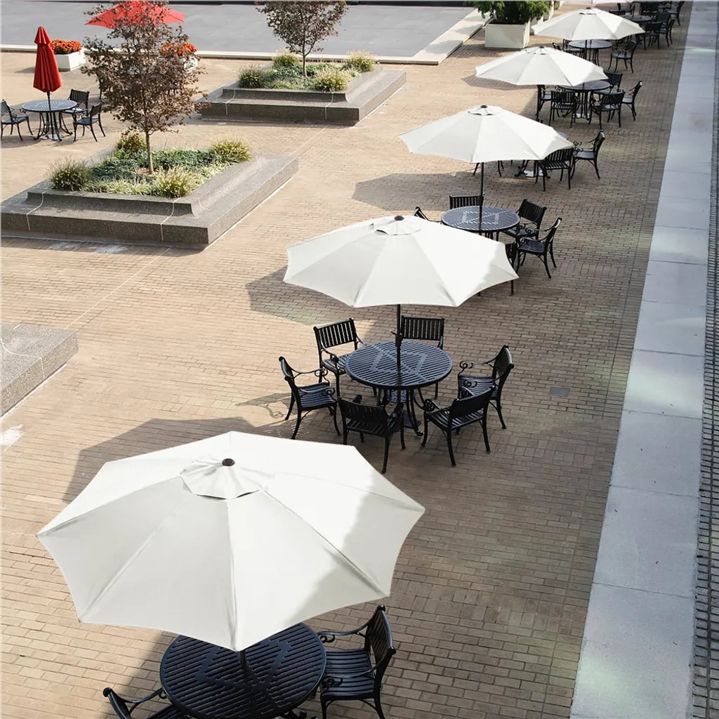 Yaheetech Parasol Ø 270 cm - Crème - Kantelbare Tuinparasol met Slinger en 8 Baleinen