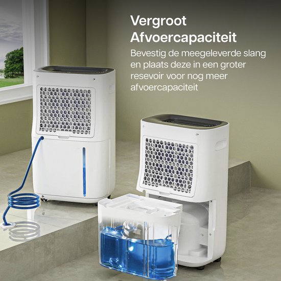 Komodo Luchtontvochtiger Humi S - 25L Per Dag - Slaapkamer, Badkamer, Huis & Kelder - Dehumidifier - Was-droog Functie - Voorkomt Schimmel