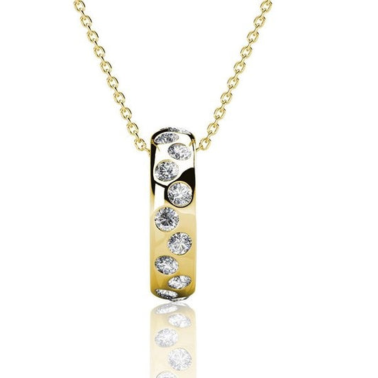 Yolora Dames Ketting met Hanger - Kalpa Camaka Kristallen - Goudkleurig - 18K Geelgoud Verguld - Vrouwen Collier Goud - Sieraden - Halsketting - Luxe Giftbox - Geschenkdoos - Cadeau doos - Exclusieve Geschenkverpakking - Mooie Cadeauverpakking