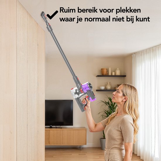 Brixy Steelstofzuiger Draadloos - 30 kPa Zuigkracht - 50 Min Gebruiktijd - Meerdere Filters - Kruimeldief - Draadloze Stofzuiger - Vacuum Cleaner - Grijs/Paars