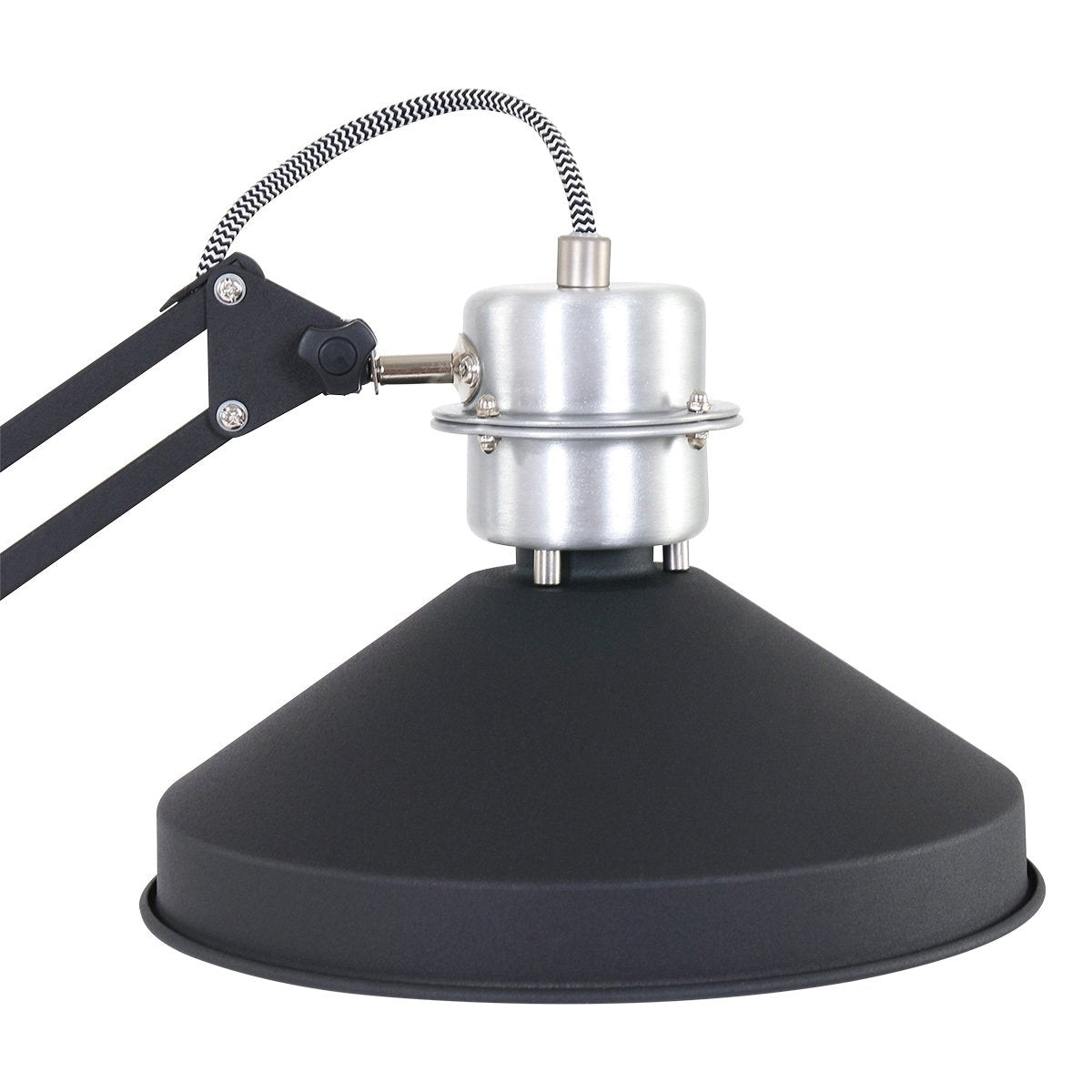 Anne Lighting Zappa - Tafellamp Industrieel - Zwart - H:80cm - Ø:18cm - E27 - Voor Binnen - Metaal - Tafellampen - Bureaulamp - Bureaulampen - Slaapkamer - Woonkamer - Eetkamer