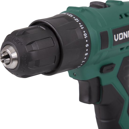VONROC Accuboormachine – 12V Li-Ion – Incl. aluminium opbergkoffer, 46 accessoires, 2x accu & lader