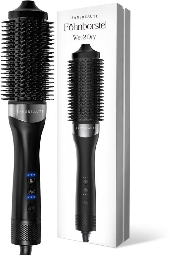 Sansbeauté® Wet-2-Dry Föhnborstel - Multistyler - Airstyler - Haarborstel - Krulborstel - Haarborstel - Stijlborstel - Warmteborstel - Volume en Krullen - Roterende Kabel