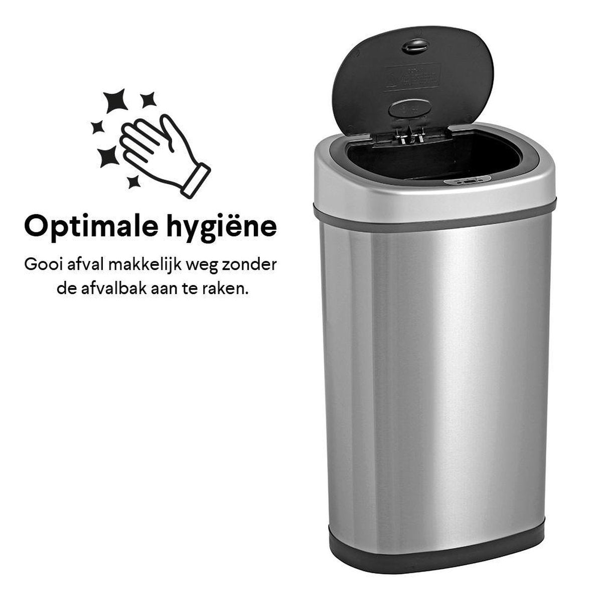 Homra FONIX - Prullenbak 50 liter- Met Sensor en Automatische Soft Close - RVS