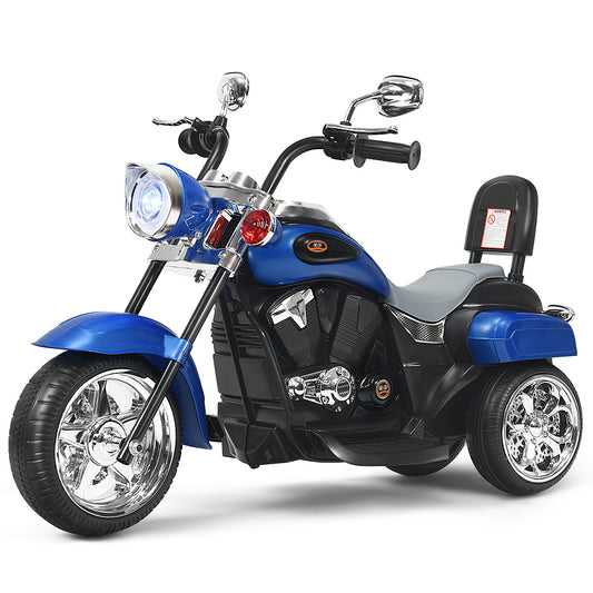 Coast 6V Elektro -motorfiets met verstelbare koplampmotorfiets met muziek 91 x 48 x 64 cm blauw + zwart