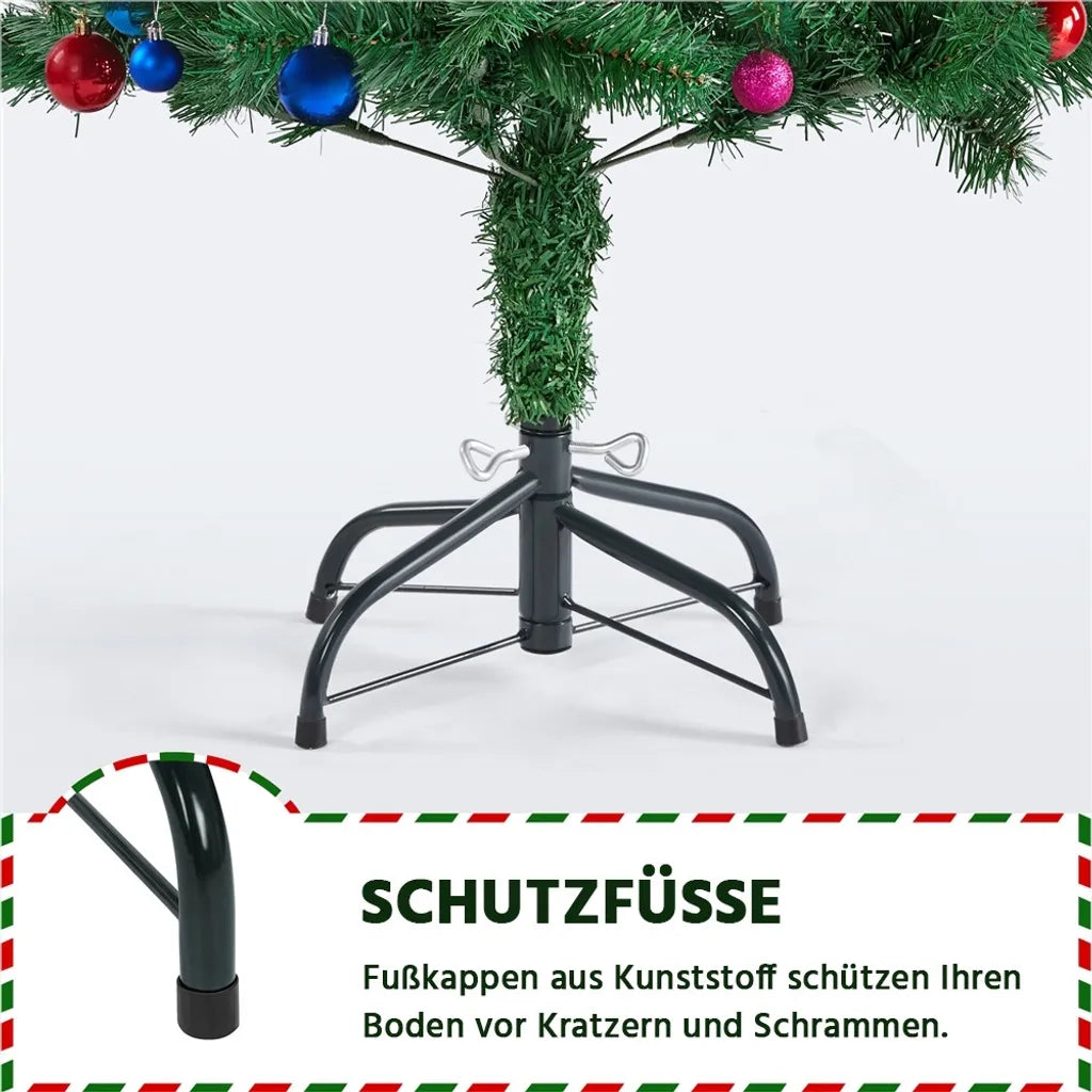 Yaheetech Kunstkerstboom 124 cm met Inklapbare Voet, Groen