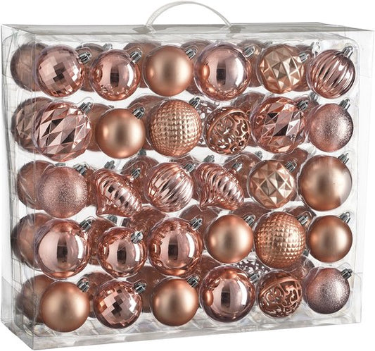 House of Seasons Kerstballen Set - 60 Stuks - Ø7 cm - Onbreekbaar - Roze