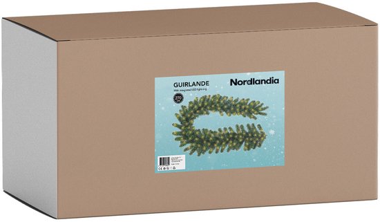 Nordlandia guirlande met verlichting - Timer - Kerstversiering - 270 cm - Kerstslinger - Kerstdecoratie - 35 LED - Stekker