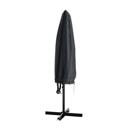 Tristar Zweefparasol - 300cm Rond - Tuin - Verstelbare Hoogte - Incl. kruisvoet & Beschermhoes - PA-7905 - Antraciet