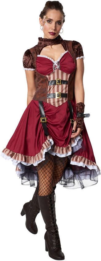 Dressforfun Steampunk edelvrouw S - verkleedkleding kostuum halloween verkleden feestkleding carnavalskleding carnaval feestkledij partykleding - 302295