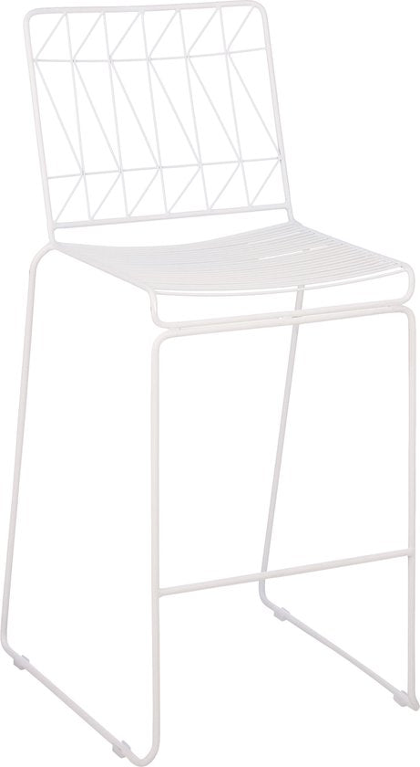 Mica Decorations  Bueno Barkruk voor Buiten - 53 x 55 x 108 cm - Wit