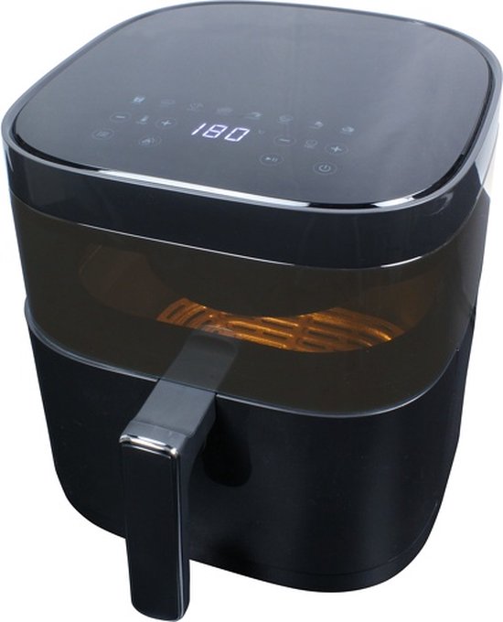 Wartmann Airfryer - PFAS-vrije Heteluchtfriteuse Met Kijkvenster - Nieuw Model - 5.7 Liter - 10 Programma's - 1700 Watt - Zwart
