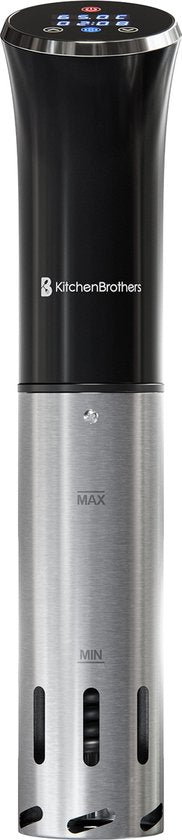 KitchenBrothers Sous Vide Stick - tot 95°C - Ingebouwde Timer - Precisie koker - 1200W - Zwart/RVS