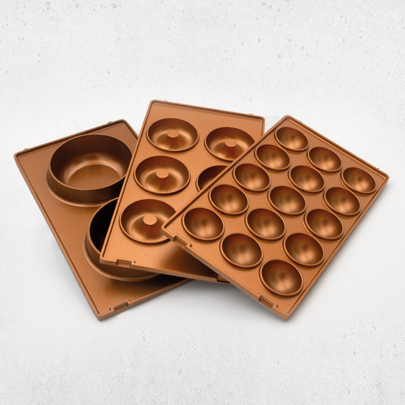 Livington FlipSwitch Bakplaten Set - Cakepop, Donut en Mini-Küchlein - 6 Inzetplaten