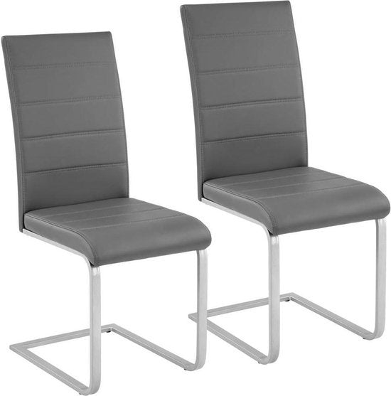 tectake® - set van 2 eetkamerstoelen Bettina grijs - 402551