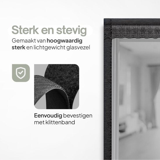 O'DADDY® Deurgordijn Deluxe FIBER - Magnetisch Vliegengordijn - Voor Nieuwbouw en Standaard Deuren - Eenvoudige Installatie - Deurhor Zwart - 140x230 cm