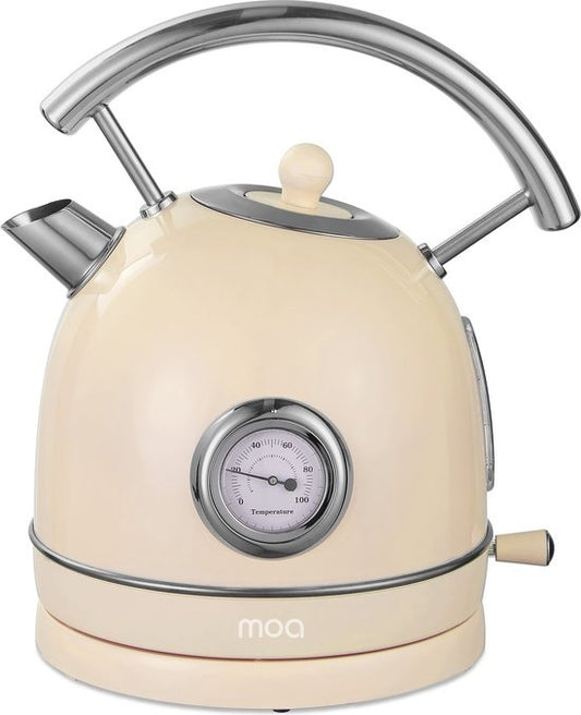 MOA Waterkoker Retro - 1.8L - RVS - BPA vrij - 2200W - 286x202x201 cm - Crème