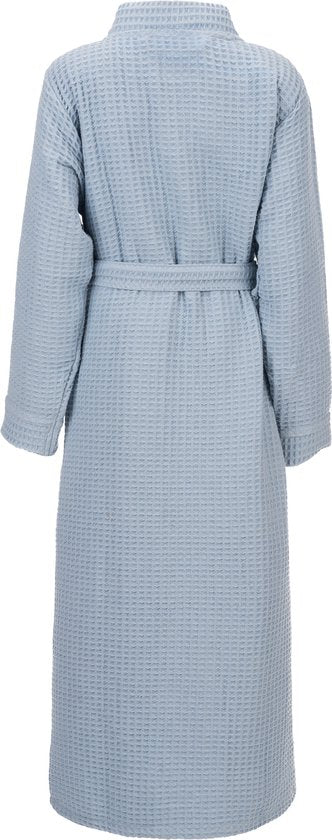Heckettlane Badjas Wafel - Kamerjas voor Dames en Heren - XL - Ochtendjas van Katoen - Geschikt voor de Sauna - Blauw