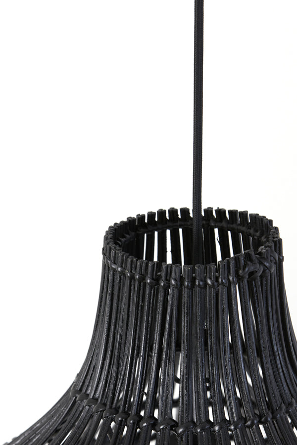 Light & Living PACINO Hanglamp Ø50x51,5 cm – Zwart Rotan – Modern & Natuurlijk Design – E27