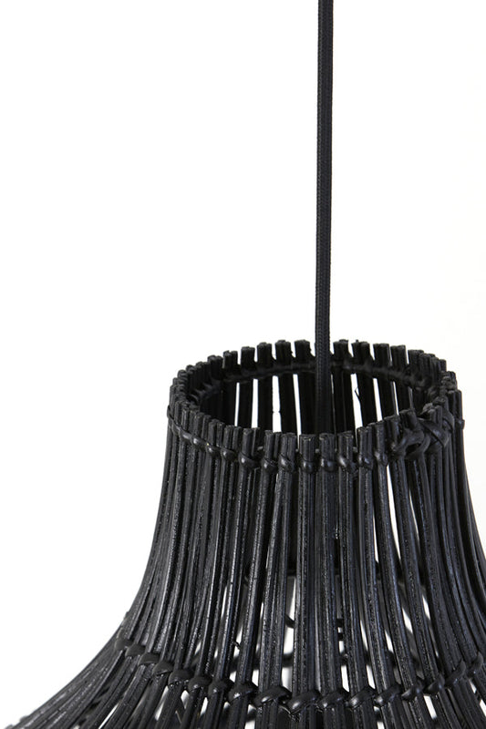 Light & Living PACINO Hanglamp Ø50x51,5 cm – Zwart Rotan – Modern & Natuurlijk Design – E27