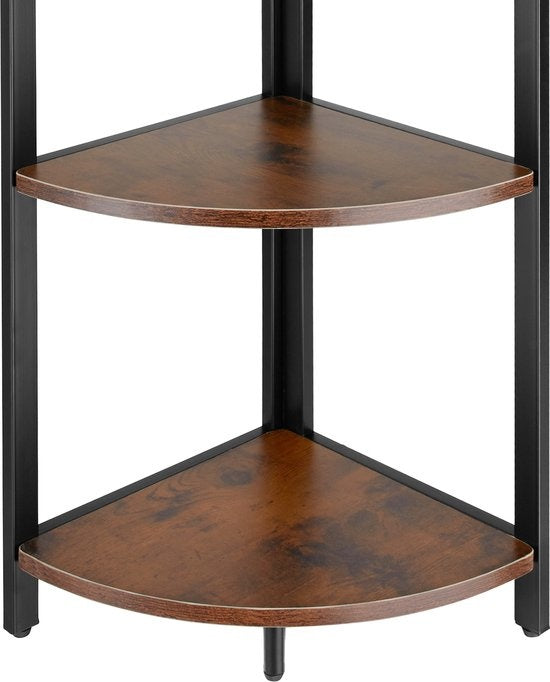 tectake - Hoekkast Castlebar 30x30x150cm - donkerbruin - 404771