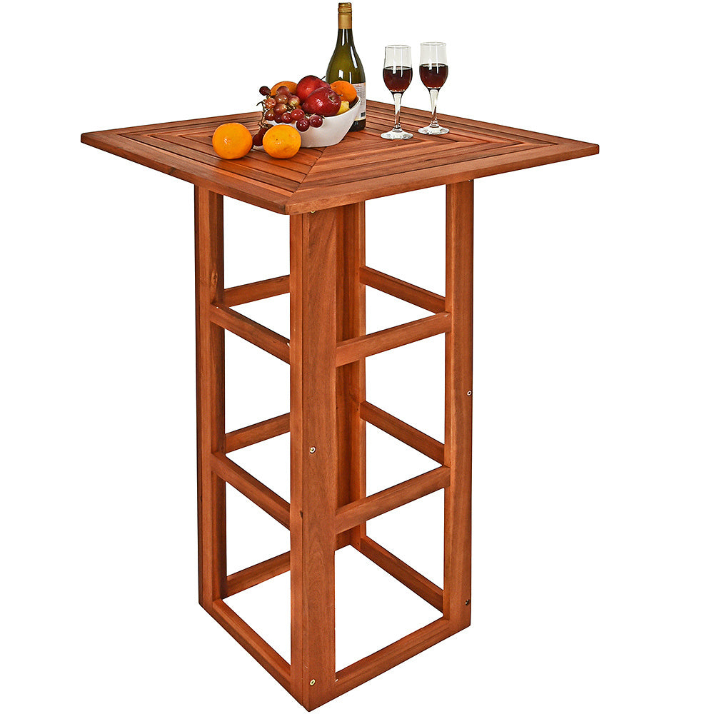 Casaria Statafel - Hout 110cm Hoog 75x75cm Massief – Indoor Outdoor