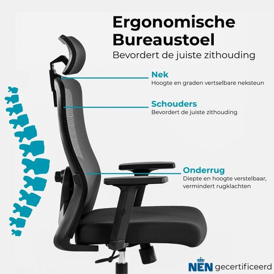Organess® Ergonomische Bureaustoel – Office Gaming Chair - Bureaustoelen voor Volwassenen – Game Gaming Stoel - Max. 150 kg