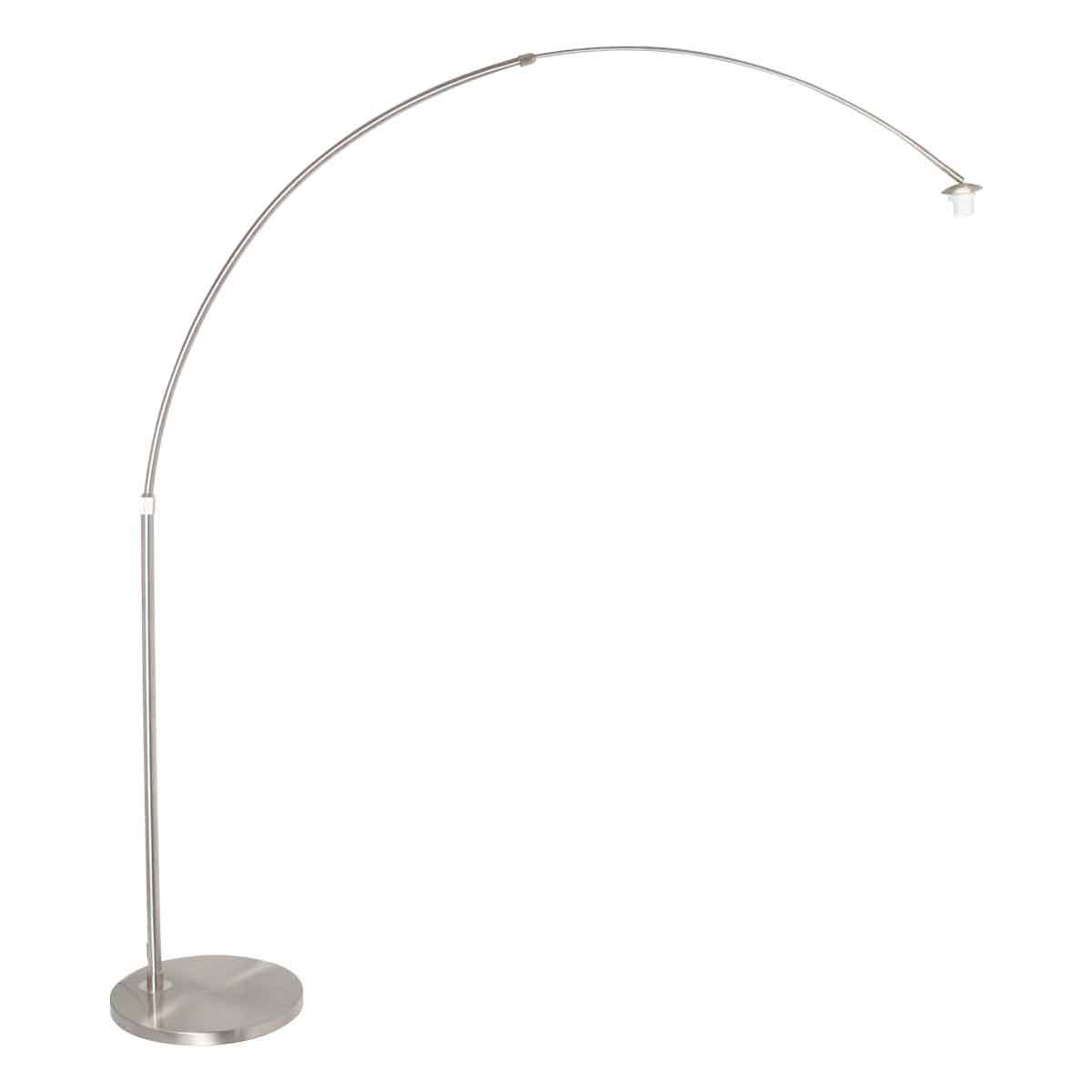 Vloerlampen Staal kleurige booglamp Sparkled Light 7268ST hoogte uitschuifbaar en kantelbaar Steinhauer