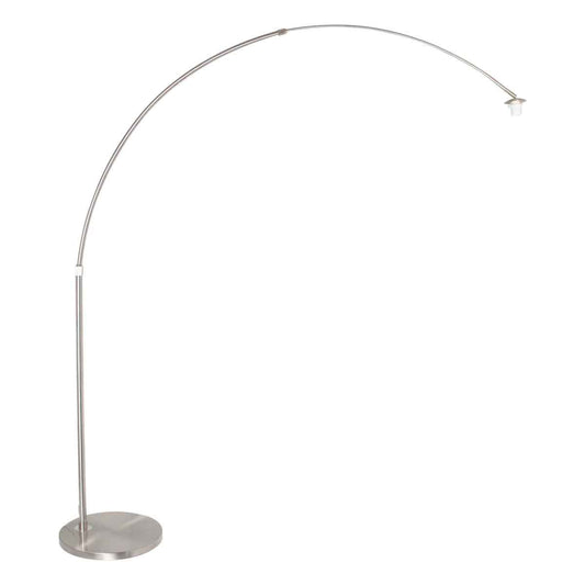 Vloerlampen Staal kleurige booglamp Sparkled Light 7268ST hoogte uitschuifbaar en kantelbaar Steinhauer