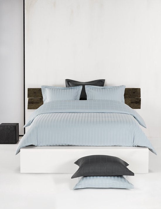 De Witte Lietaer Dekbedovertrek Katoen Satijn Zygo - Hotelmaat - 260 x 240 cm - Blauw